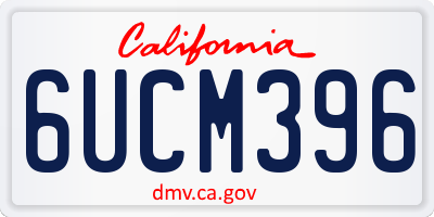 CA license plate 6UCM396