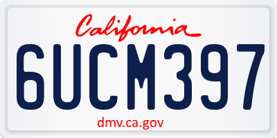 CA license plate 6UCM397