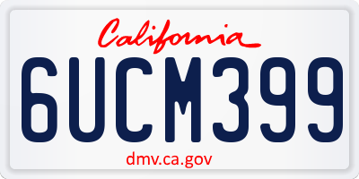 CA license plate 6UCM399