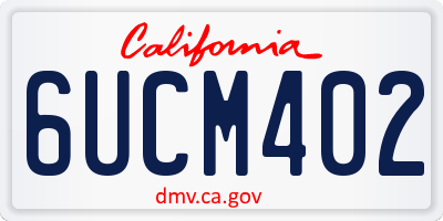 CA license plate 6UCM402