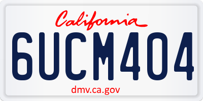 CA license plate 6UCM404