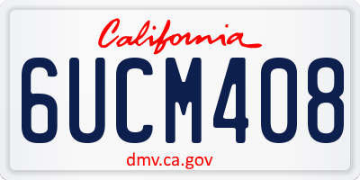 CA license plate 6UCM408