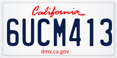 CA license plate 6UCM413