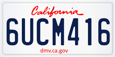 CA license plate 6UCM416
