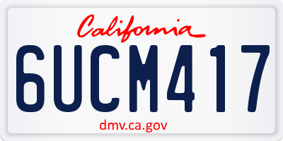 CA license plate 6UCM417