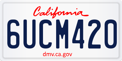 CA license plate 6UCM420