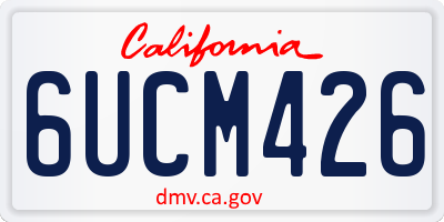 CA license plate 6UCM426