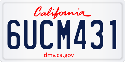 CA license plate 6UCM431