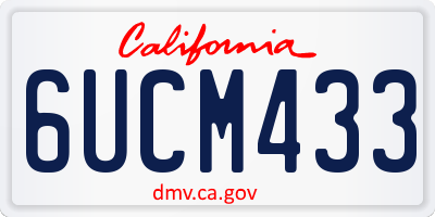 CA license plate 6UCM433
