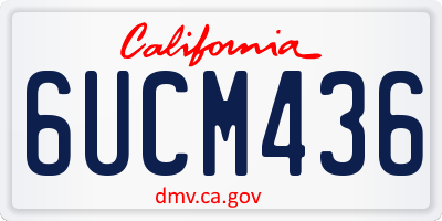 CA license plate 6UCM436