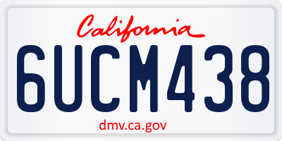 CA license plate 6UCM438