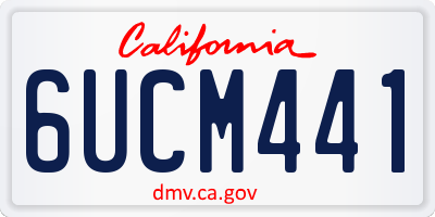 CA license plate 6UCM441
