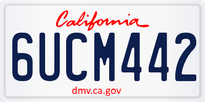 CA license plate 6UCM442
