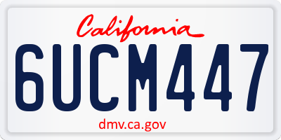CA license plate 6UCM447