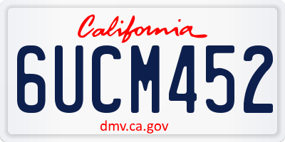 CA license plate 6UCM452