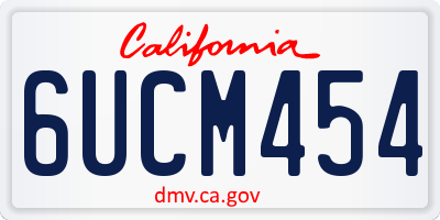 CA license plate 6UCM454
