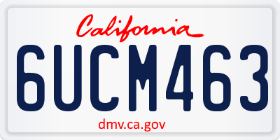 CA license plate 6UCM463