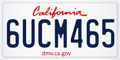 CA license plate 6UCM465