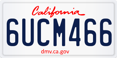 CA license plate 6UCM466
