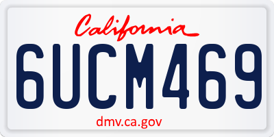CA license plate 6UCM469