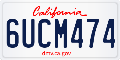 CA license plate 6UCM474