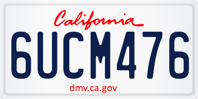 CA license plate 6UCM476