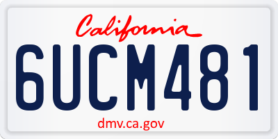 CA license plate 6UCM481