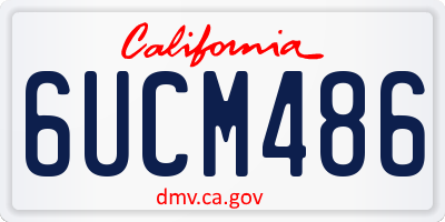CA license plate 6UCM486