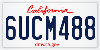CA license plate 6UCM488
