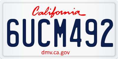 CA license plate 6UCM492