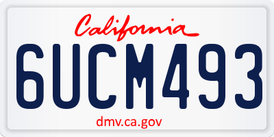 CA license plate 6UCM493