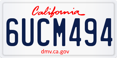CA license plate 6UCM494