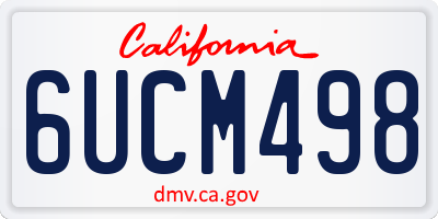 CA license plate 6UCM498