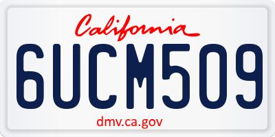 CA license plate 6UCM509