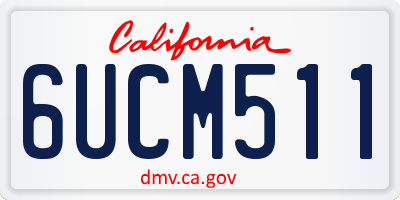 CA license plate 6UCM511