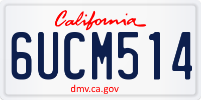 CA license plate 6UCM514