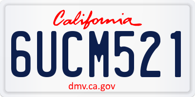 CA license plate 6UCM521