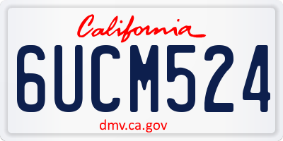 CA license plate 6UCM524