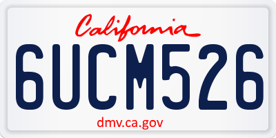CA license plate 6UCM526
