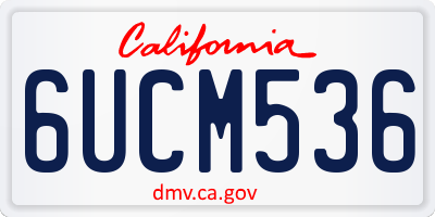 CA license plate 6UCM536