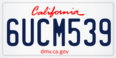 CA license plate 6UCM539