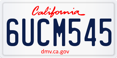 CA license plate 6UCM545