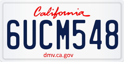 CA license plate 6UCM548