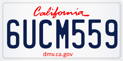 CA license plate 6UCM559