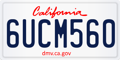 CA license plate 6UCM560