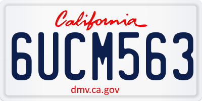 CA license plate 6UCM563