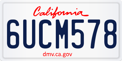 CA license plate 6UCM578