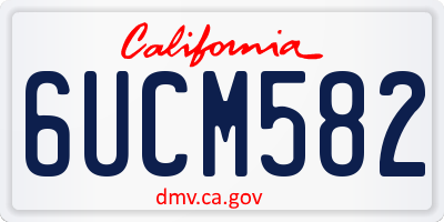CA license plate 6UCM582