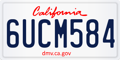 CA license plate 6UCM584