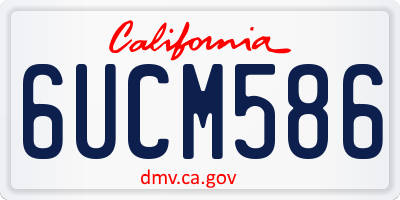 CA license plate 6UCM586